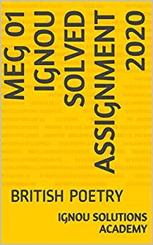MEG 01 IGNOU SOLVED ASSIGNMENT 2020: BRITISH POETRY